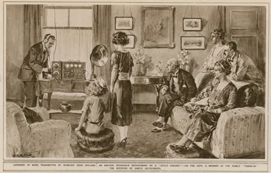 Listening to music transmitted by wireless from Holland