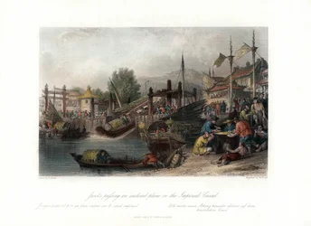 Junks Passing an Inclined Plane on the Imperial Canal, China