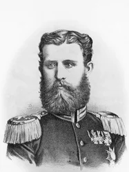Portrait of Prince Leopold of Hohenzollern-Sigmaringen, Prussian candidate for Spanish throne, engraving