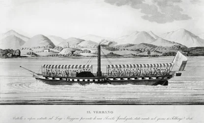 Verbano, first steamship put into service on Lago Maggiore