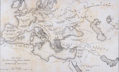 The Localities and Gradual Advance of the Barbarian Nations, c.1850