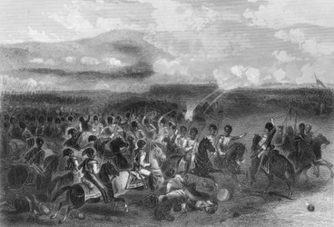 Charge of heavy cavalry at the Battle of Balaclava during the Crimean War, 1854 1857.