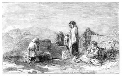 Pilgrims to the Holy Well (by F.W. Topham, from the new water colour exhibition, 1845)