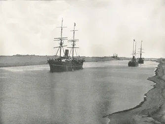 Ships on the Suez Canal, Kantara, Egypt