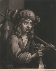 Boy Holding a Dead Rabbit and a Dead Fowl