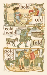 Rhyming words ending in the letter D. A boy dressed as a soldier. A Scotsman. A Jockey. The Golden Primer