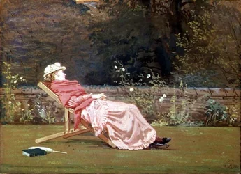 Rosalind, Countess of Carlisle in the Garden at Naworth