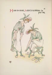 Two Ladies Putting on Slippers