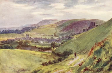 Wessex: Corfe Castle from Nine Barrow Down