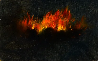 Zeppelin in flames as seen through telescope from Southfields, September 3rd 1916