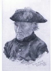 A Chelsea pensioner, from magazine or book source unknown