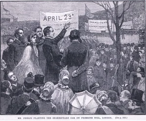 Mr Phelps Planting the Shakespeare Oak on Primrose Hill, London