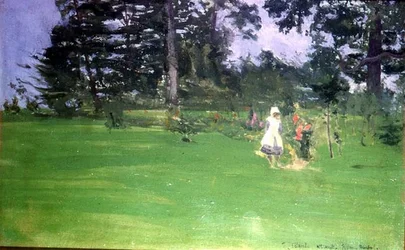Figures on a Lawn