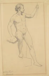 Seated Male Nude, c.1870-77