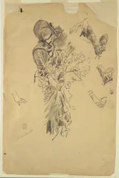 Study of Figure for "In the Mountains"