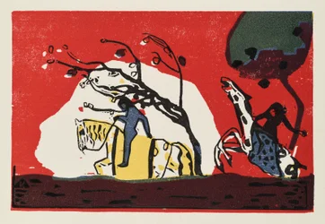 Two Riders in Front of Red