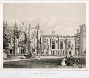 West aspect of Newstead Abbey, Nottinghamshire, c. 1860