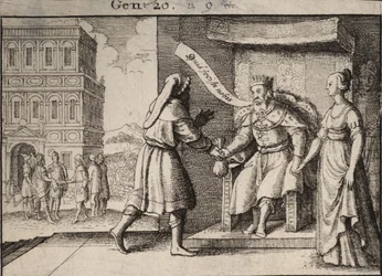 Abimelech rebuking Abraham. State 1
