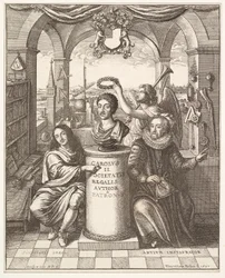 Frontispiece of The History of the Royal Society of London by Thomas Spratt, pub. 1702
