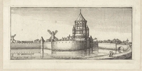View of the Kleine Houtpoort in Haarlem