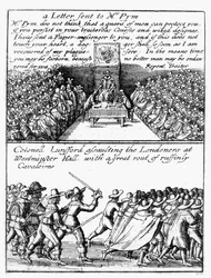 John Pym Reading Out a Letter in the House of Commons; Colonel Thomas Lunsford and His Soldiers Attacking Londoners