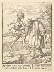Old man, from the Dance of Death, 1651