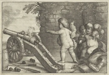 Putti Firing a Cannon: The Element Fire