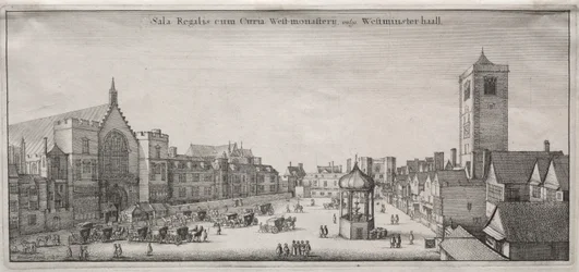 View of London: New Palace Yard with Westminster Hall, and the Clock House