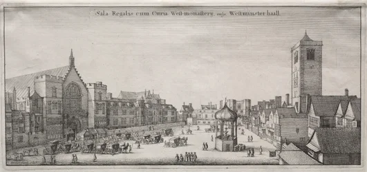 View of London: New Palace Yard with Westminster Hall, and the Clock House