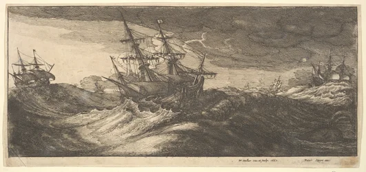Warship and a Spouting Whale, 1665