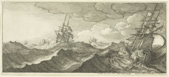 Warship in the Trough of a Wave