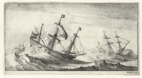 Sailing Ships in a Sea Storm