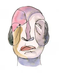 Abstract Pensive Face