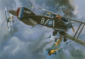 Aircraft in dogfight