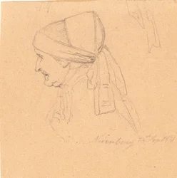 Head of an Old Woman. Profile to the Left