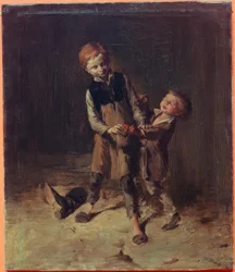 W. Busch, Two Shoemaker Boys Fighting
