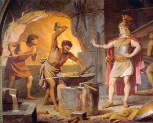 Sigurd goes to the dwarf Mime, from the Sigurd Saga, Lower Hall, c.1882-83