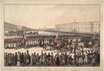 A Review of the Russian Infantry on the Palace Square in St Petersburg