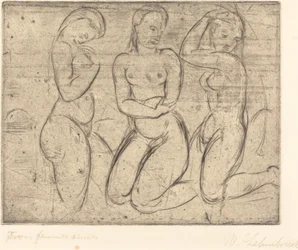 Three Kneeling Women