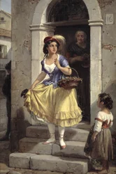 An Italian Woman on the Way to the Carnival