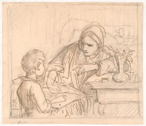Annette Hage Showing Pictures to Her Nephew Hother