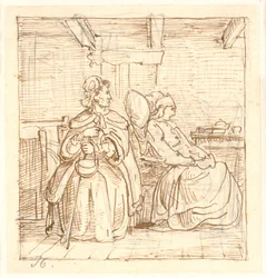 Ewald receives a visit from his hard-hearted mother in Rungsted, in a closed interior