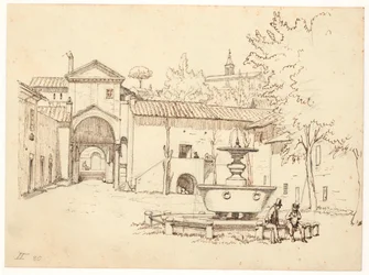 Roman Courtyard with Fountain