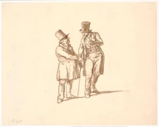 Two Gentlemen in Top Hats Talking
