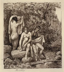 Three Bathing Women