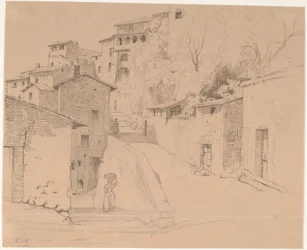 Via Piave with La Porta Su in Olevano Romano