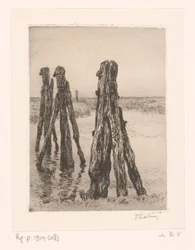 Three mooring posts at low tide - Ducdalven