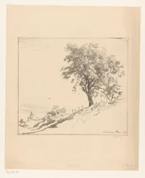 Landscape with Tree on a Dike in Dieren