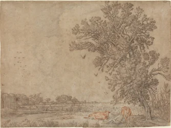 Meadow with a Shepherd and Cows