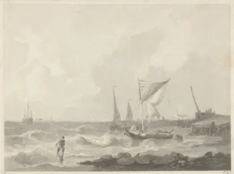 Fishing Boats by a Pier